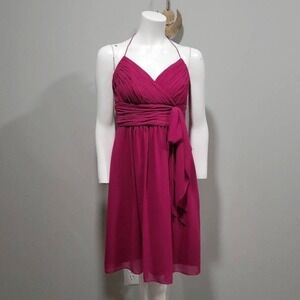 Vintage Y2K Lauren Ralph Lauren Evening Dress Size‎ 8 Halter Pink Empire Waist